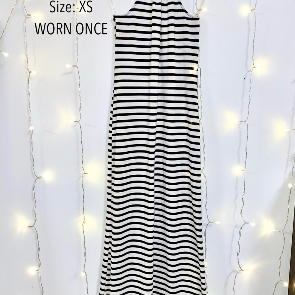 Black and White Striped Maxi Dress